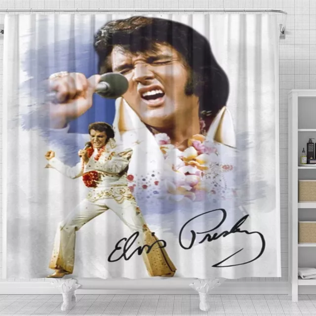 Elvis Presley King of Rock and Roll Music Art ver3 Shower Curtain Sets