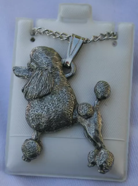 Poodle Show Cut Dog Harris Fine Pewter Pendant w Chain Necklace USA Made