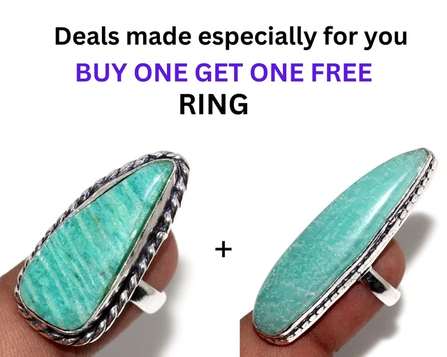 Amazonite Amazonite Fresh Stock Deals Ring Combo Set Size 6 JW