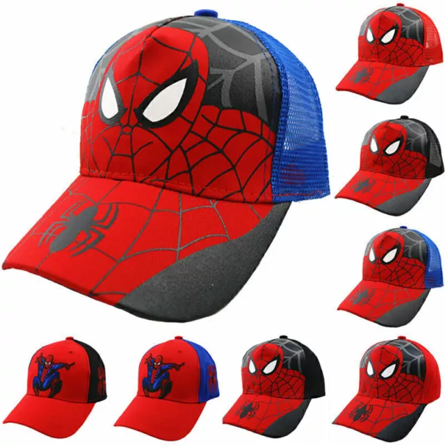 Kids Boys Girls Spiderman Snapback Baseball Cap Sports Mesh Hip Hop Sun Hat Gift