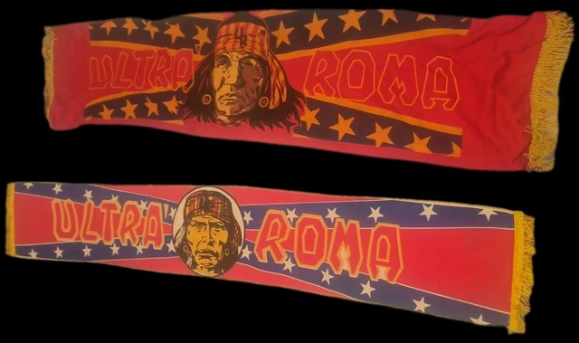 Drapeau AS Roma Vintage Années 80 – 60x55 Cm, Collection, Pas De Support Ultras