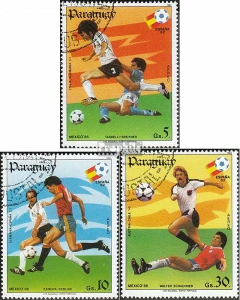 Paraguay 3745-3747 (kompl.Ausg.) gestempelt 1984 Fußball-WM 1982 und 1986