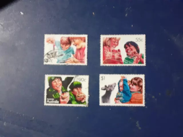 australia used stamps 1987 aussie kids set x 4