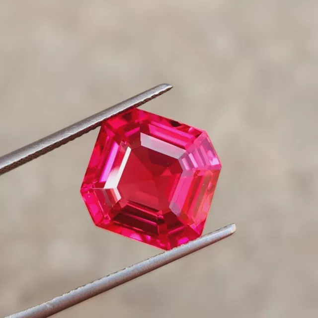 12.70 Ct Natural Pink Padparadscha Certified Asscher Cut Gemstone r449