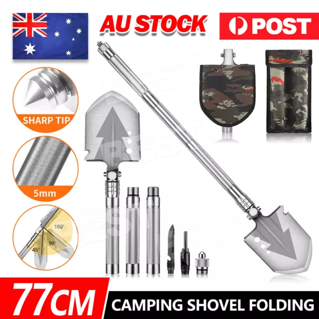 Multifunction Tactical Camping Shovel Outdoor Folding Camping Survival Tools AU