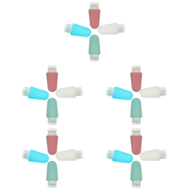 20 PCs Silicona Botella De Plata Viaje Botellas Recargables, Exprimibles