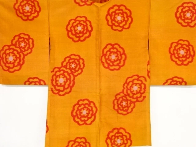 79303# Japanese Kimono / Antique Haori / Meisen / Woven Flower