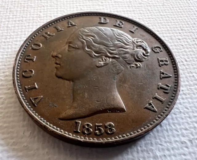 1858 Queen Victoria Half Penny Good Condition
