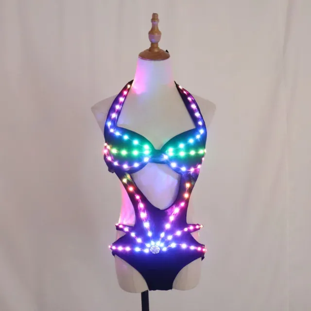NEW Party Club Dancer LED Light up Clothing Bra Dance Wear Girls’ Top