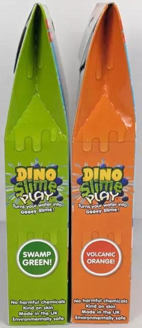 Dino Slime Play x 2 Swamp Green + Volcanic Orange! Gooey Slime Skin Safe Zimpli 3