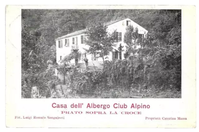 CARTOLINA DI GENOVA ,PRATO SOPRA LA CROCE - BORZONASCA viaggiata 1905