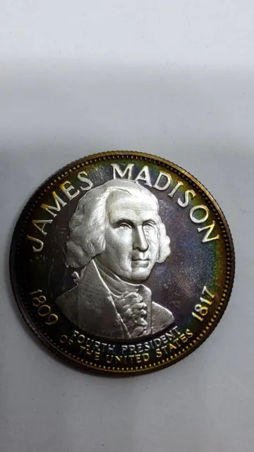 Franklin Mint Sterling James Madison President Coin 32.3 Grams
