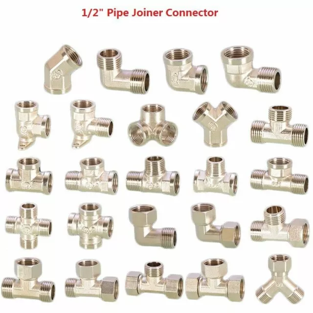 1/2"(20mm) Brass Adapters Bsp Male/Female Thread Pipe Joiner Connector Fitting