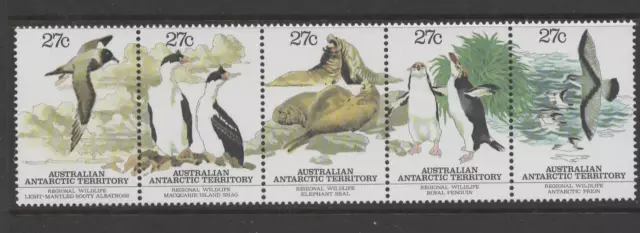 1983 AUSTRALIA ANTARCTIC AAT REGIONAL WILDLIFE strip SG55a mint unhinged