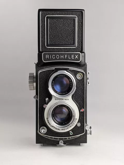 [MINT] Ricoh Ricohflex New Dia 6x6 TLR Camera Rikenon 8cm F3.5 Lens JAPAN