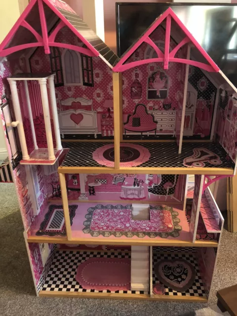 Kidkraft Bella Wooden Dolls House With Furniture Great Condition