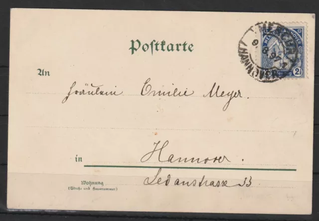 Privatpost Stadtpost Hannover Marke auf Postkarte Ansichtskarte, 1897 #1092550
