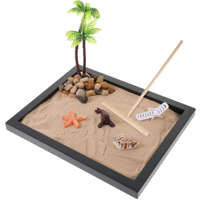 Petite Table De Sable Zen En Mousse Synthétique – Déco Bureau Relaxante Avec Râteau, Cadeau Apaisant