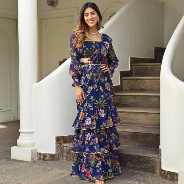 Ready To Wear Sari 1 Minute Sari Saree Indian Wear Wedding Wear Designer Lehenga