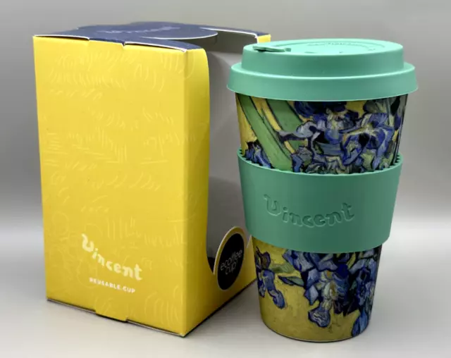 Ecoffee Cup 14oz/400ml Reusable 100% Plant based Vincent Van Gogh Irises Cup