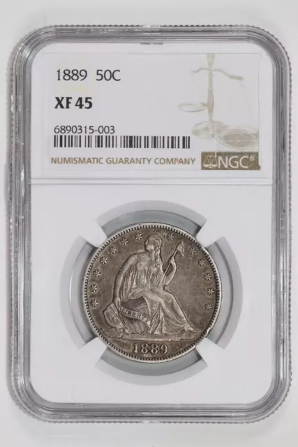 1889 Seated Liberty Half Dollar Ngc Xf45 - Only 12,000 Minted! Scarce!