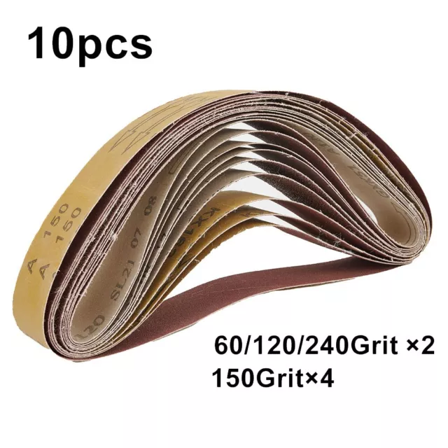 10*Mix 40x680mm Sanding Belt For Metal Wood Grinding Sander 60~240Grit Abrasive 3