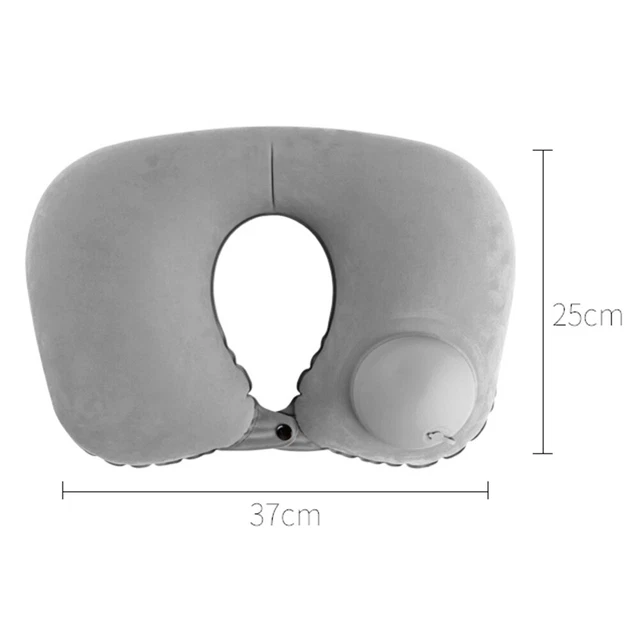 Inflatable Neck Pillow Support U Shaped Travel Pillow for Car Auto (Grey) 3