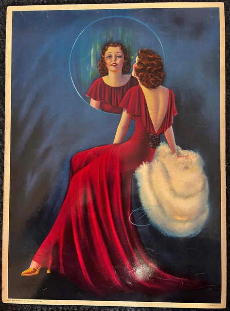 16& X 12& Vintage 1940's Pin-Up Print Art Deco By BILLY DEVORSS #608 ...