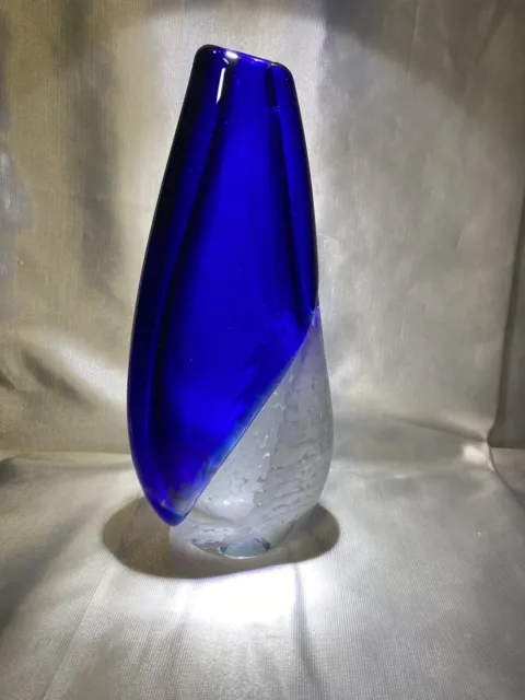 Ladislav Palecek Glass Blue White Vase