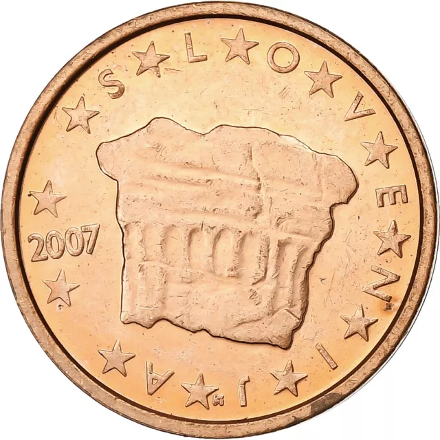 [#1260088] Slowenien, 2 Euro Cent, 2007, Copper Plated Steel, UNZ+, KM:69