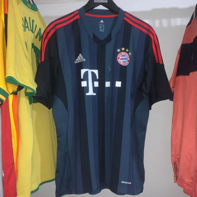 Bayern Munich 2013/14 Adidas Third Football Shirt Navy Mens XL Z26143