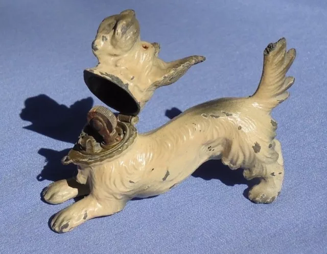 SKYE SILKY TERRIER CIGARETTE LIGHTER AUSTRIA  DOG figurine marked