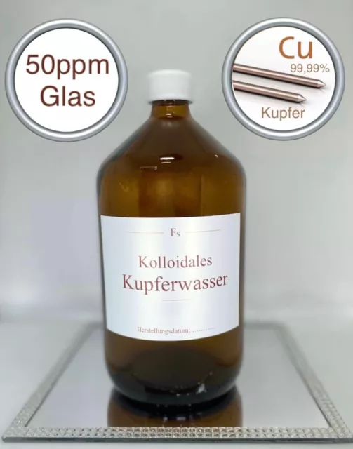 Kolloidales Kupfer (Kupferwasser) 50ppm, 500ml, hochrein, hochkonzentriert, top