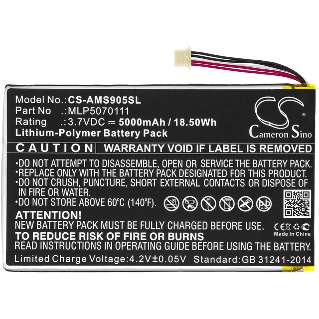 MLP5070111 Battery for Autel MaxiSys Mini, MS905, MS906, MaxiSys Mini, MS905 New