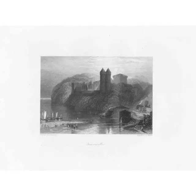 Tancarville, France by JMW Turner - Antique Engraved Print c1880