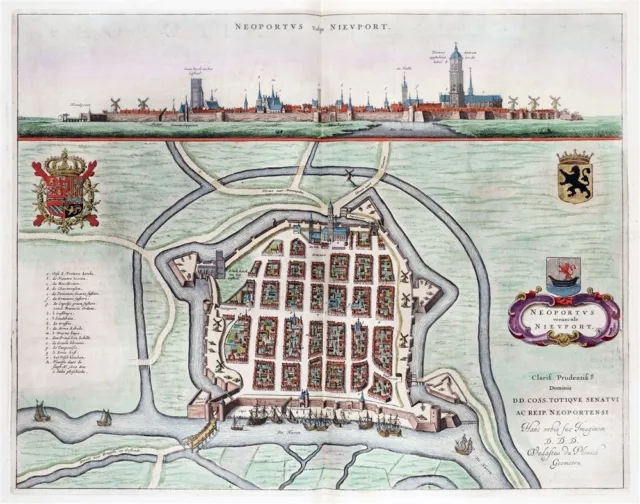 Reproduction plan ancien de Nieuport (Nieuwpoort) 1649