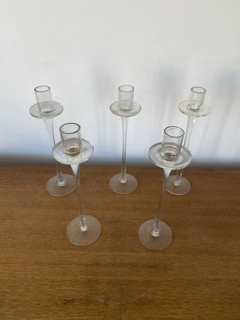 Macosa Photophore Verre Tulipe Transparent 27 Cm - Décoration Printemps Élégante Et Romantique
