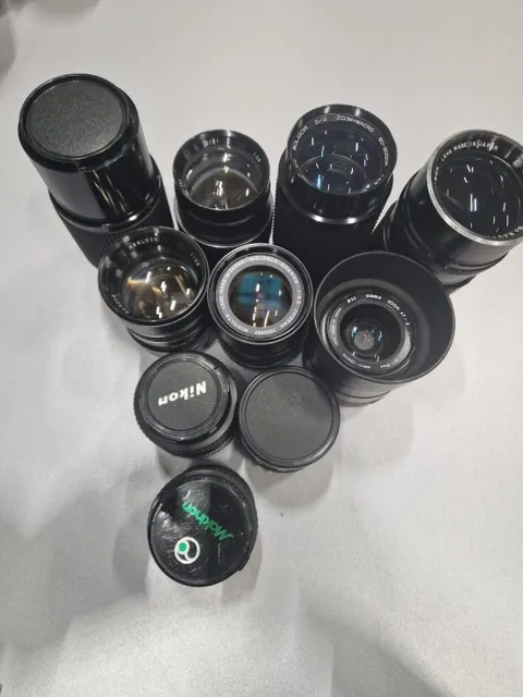 Lot of 10 Zoom Lens Various Models 80-200mm/135mm/80-200mm/35-70mm For Parts