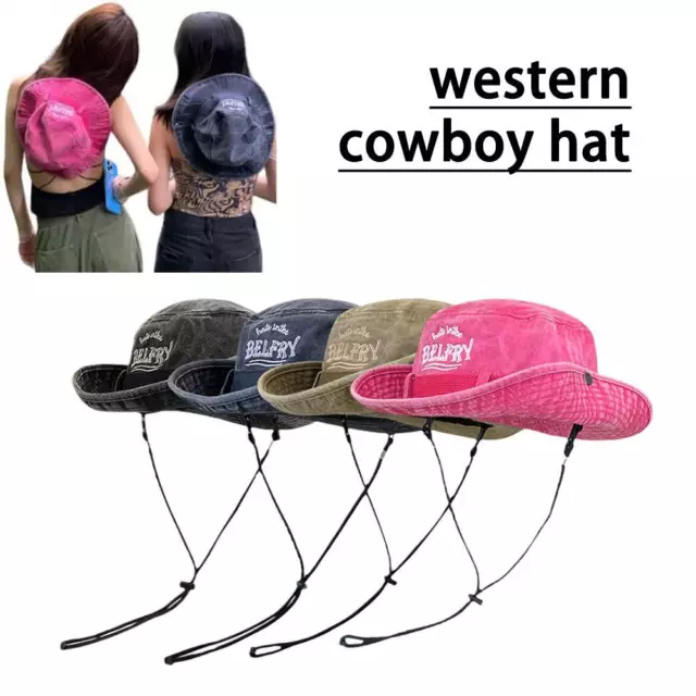 Cappello Cowboy Moda Colore Unisex Wetsern Cappellini Cowboy Abiti Casual