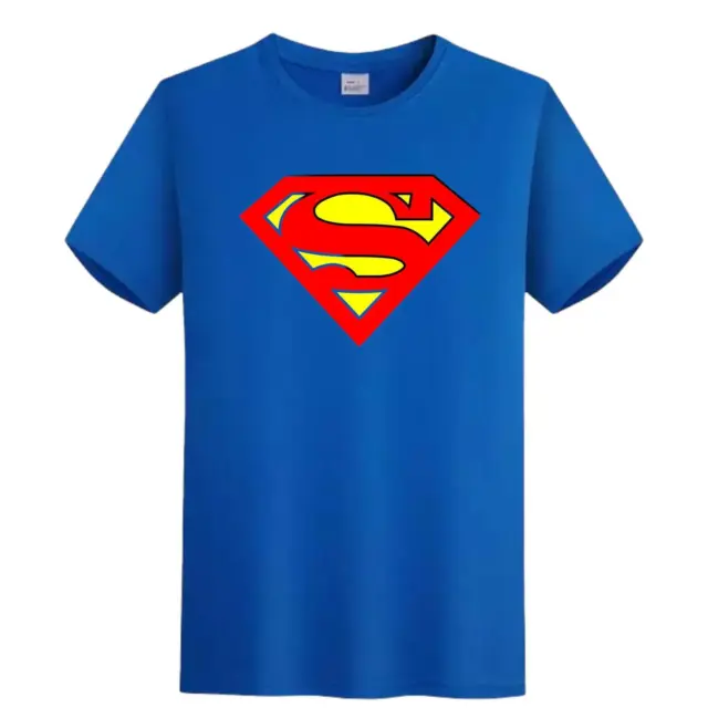Superman T-shirt Logo Classic Official Movie DC Comics Justice League Blue Mens