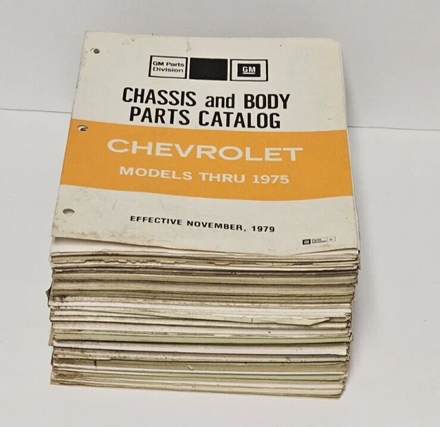 GM CHEVROLET MODELS Through 1975 Chassis Body Parts Catalog Effective