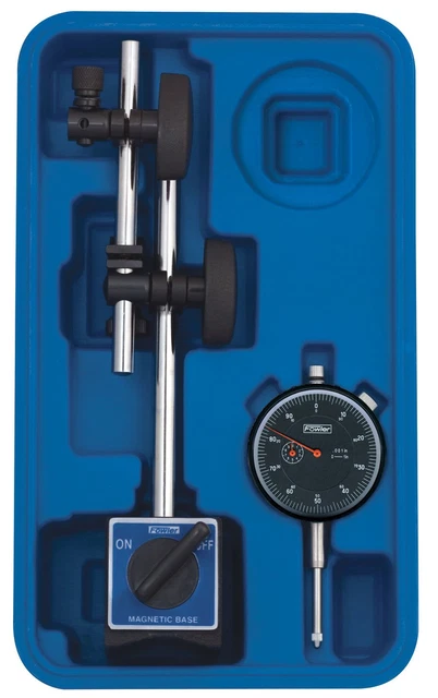 Fowler 52-520-199-0, Magnetic Base and Black Dial Indicator Set