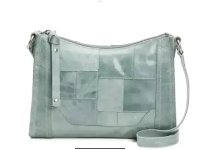 $228 NWOT! Frye Melissa Patchwork Crossbody Bag Handbag SKY Blue ITALIAN Leather