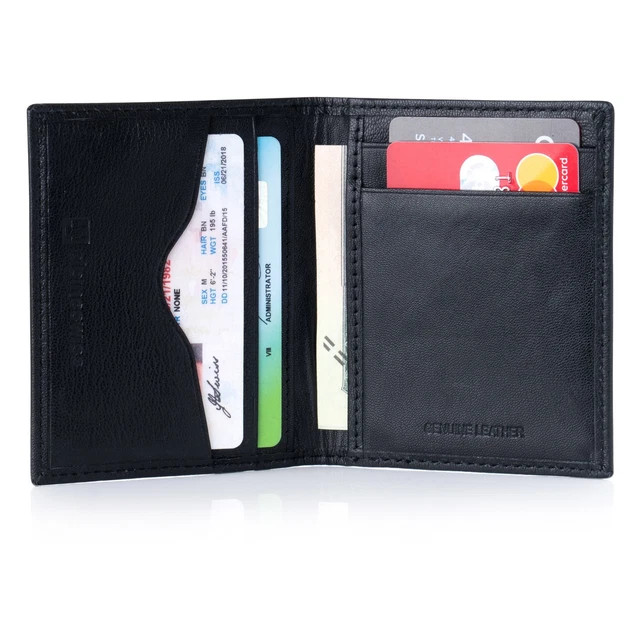 Alpine Swiss RFID Blocking Slim Business Card Case Leather Front Pocket Wallet