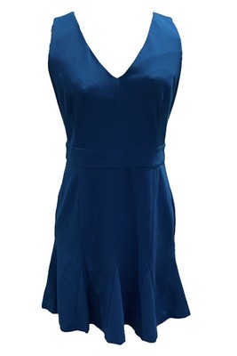Banana Republic Women's Dress 8P Knit Bright Teal V neck Sheath Career