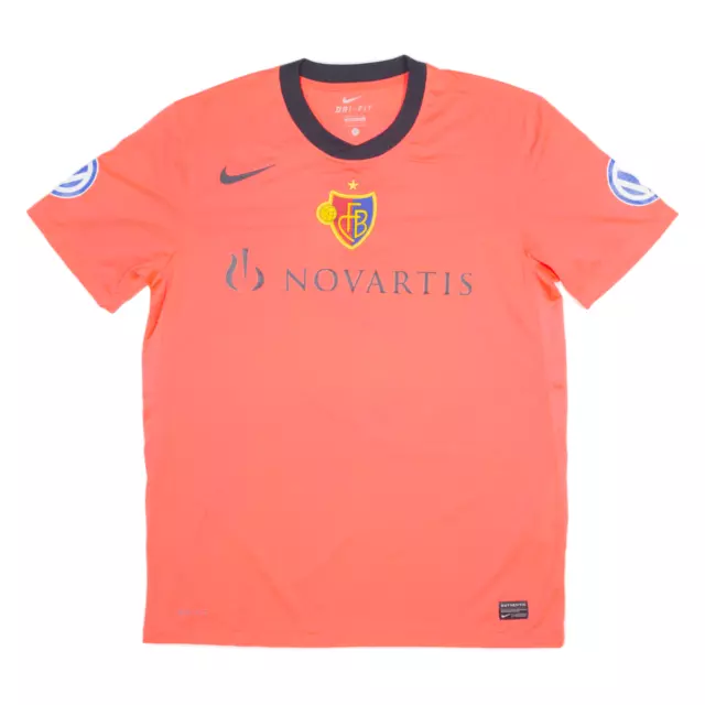 NIKE 2011-12 FC Basel Away Kit Mens Football Shirt Jersey Pink L