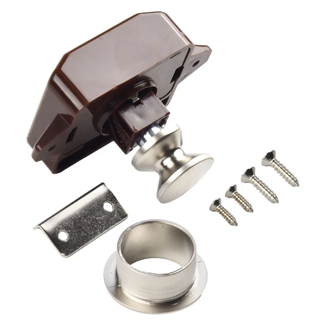 Serrure Porte Toilette Camping-Car RV Yacht - Verrou Inversé - Poignée Levier ABS + Zinc - Sécurité Intérieure