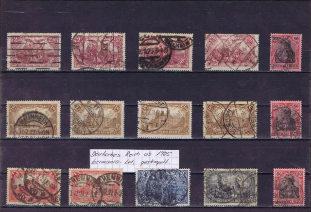 DR ab 1905 Germania-Lot, gestempelt
