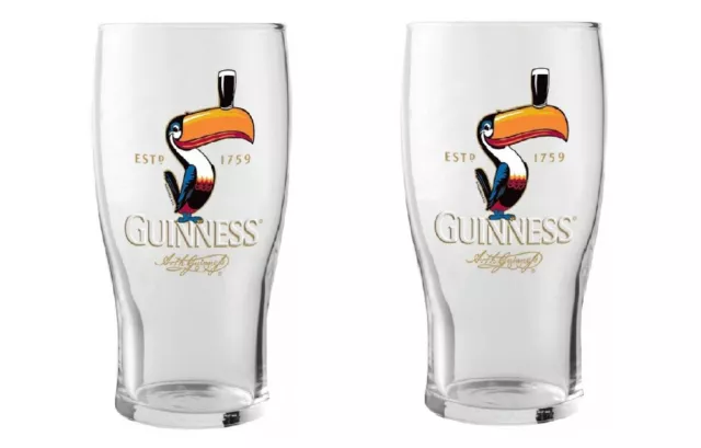 Guinness Harp Gravity 20oz Pint Glass 2-Pack