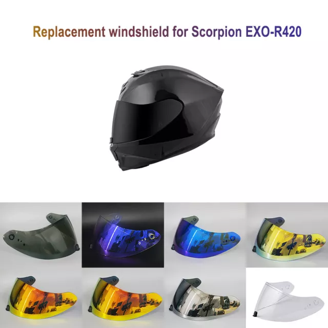 For Scorpion EXO-R420 Shield Replacement Face Visor EverClear AntiScratch Tinted 2